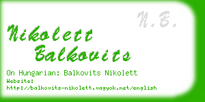 nikolett balkovits business card